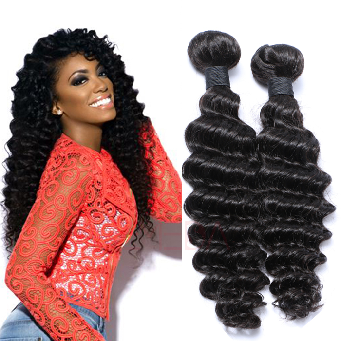 EMEDA Virgin  Malaysian Hair Deep Curly Natural human Hair Weave Bundles HW036